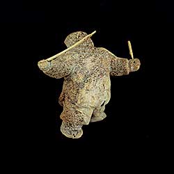 #1695 ~ Inuit - Untitled - Bone Hunter Throwing Spear