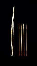 #1716 ~ Inuit - Bow and Four Copper Tipped Arrows