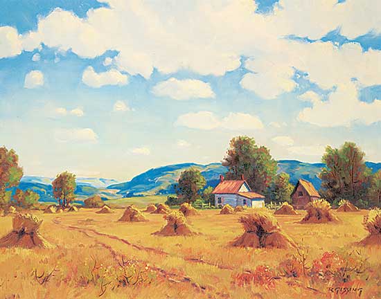 #47 ~ Gissing - Fall Scene with Stooks