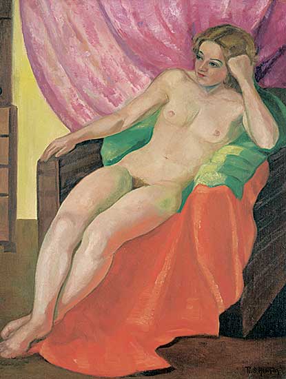 #60.1 ~ Hewton - Untitled - Nude on Colourful Throws