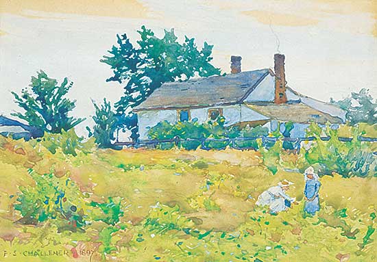 #419 ~ Challener - Quebec Garden, 1897