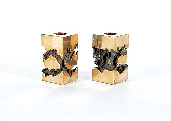 #457 ~ Leadbeater - Untitled - Two Candlestick Holders