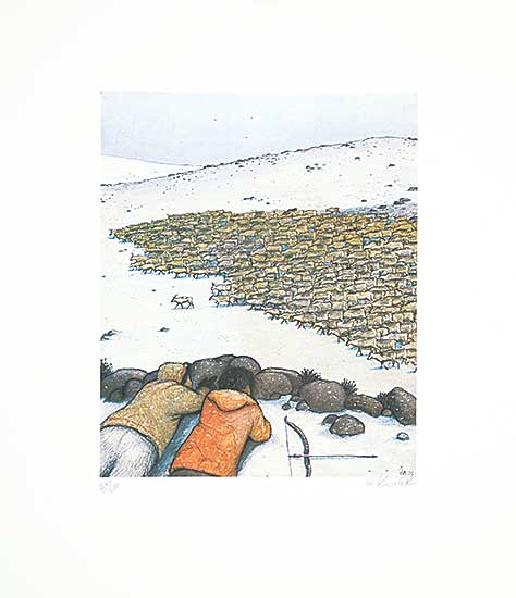 #1170 ~ Kurelek - Untitled - Hunting Caribou  #244/300