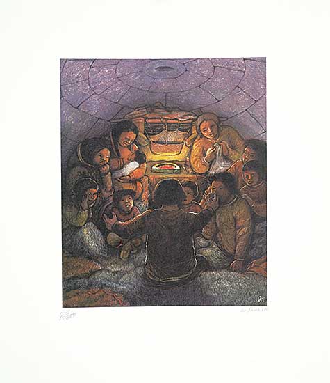 #1171 ~ Kurelek - Untitled - Stories in the Igloo  #249/300