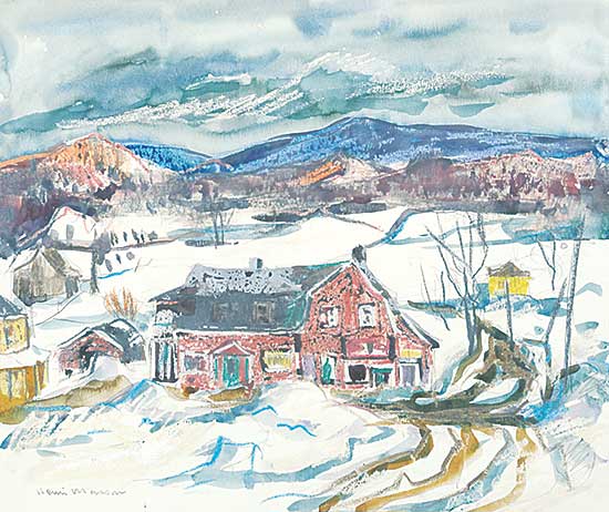 #1209 ~ Masson - Untitled - Village Before the Storm