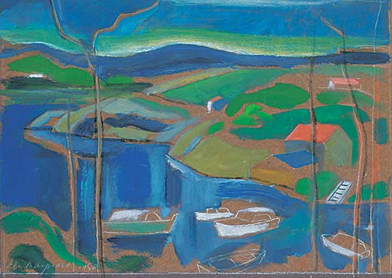 #1213 ~ Maynard - Boats and Red Roofs, The Gorge