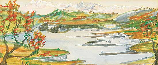 #1217 ~ McCaugherty - Untitled - Lake Beside the Mountains