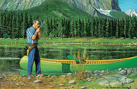 #1275 ~ Raade - From Upper Kananaskis Lake, Wilhelm Magnussen Raade and Canoe