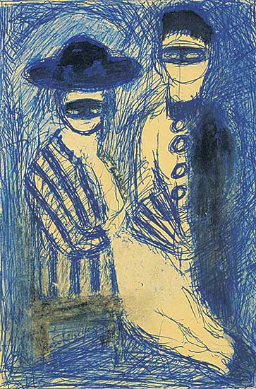#1413 ~ Wiselberg - Untitled - Blue Masquerade