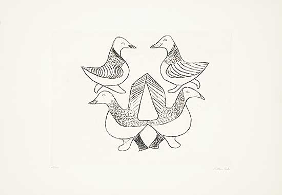 #177 ~ Ashoona - Untitled - Four Birds  #38/50