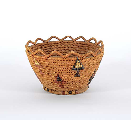 #337 ~ School - Small Round Basket with Tree Motif