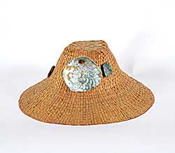 #77 ~ Weir - Woven Hat with Large Shell Buttons