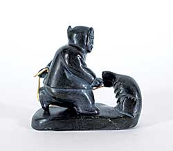 #163 ~ Inuit - Untitled - Pulling a Seal from Blowhole