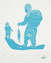 #164 ~ Inuit - The Mother Caught a Fish Which She is Taking to Her Son  #2/40