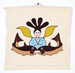 #233 ~ Inuit - Untitled - Woman and Two Fish Wall Hanging