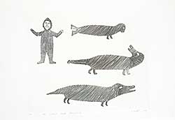 #260 ~ Inuit - Man Watching Sea Animals  #25/50