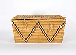 #310 ~ School - Interior Salish Rectangular Basket with Zigzag Pattern