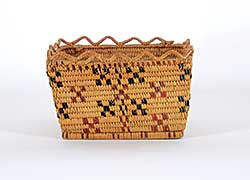 #332 ~ School - Interior Salish Rectangular Basket with X Pattern