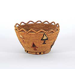 #337 ~ School - Small Round Basket with Tree Motif