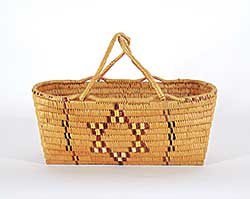 #341 ~ School - Oval Basket with Handles and Star Patterns