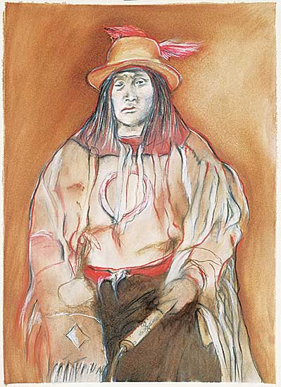 #16 ~ Cardinal-Schubert - Untitled - Portrait in Ceremonial Dress