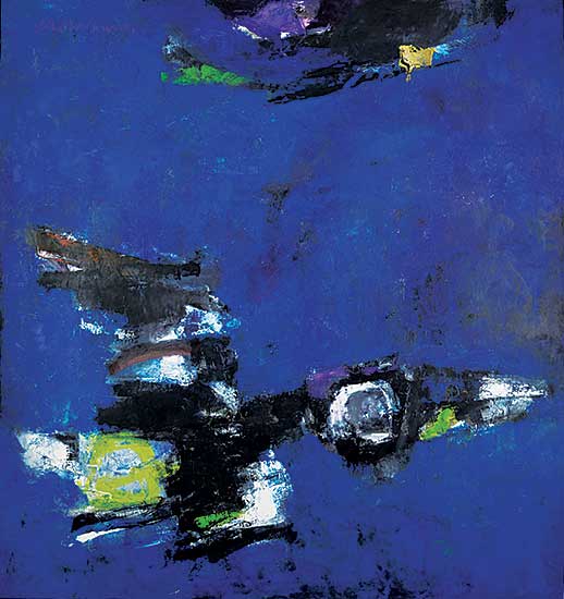 #222 ~ Molenkamp - Untitled - Blue, Green and Black Abstract