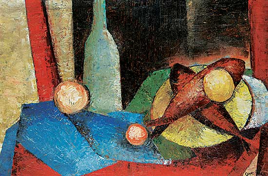 #224 ~ Ohe - Untitled - Still Life with Fish, Bottle and Kumquat