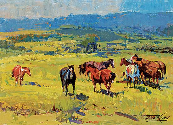 #309.1 ~ King - Untitled - Grazing Horses