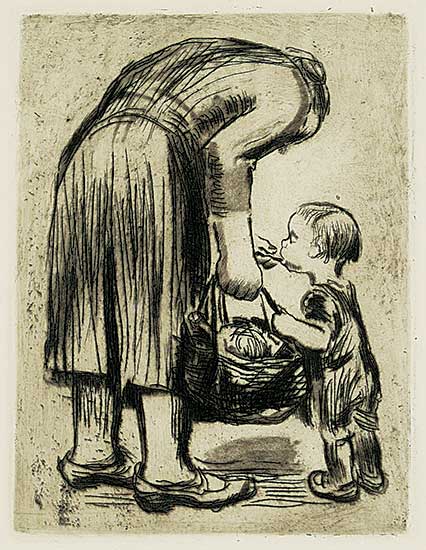 #311 ~ Kollwitz - Stehende Mutter, ihr Bublein futternd [Mother Feeding her Baby]