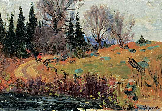 #452 ~ Kilgour - Untitled - Figures by a Trout Stream