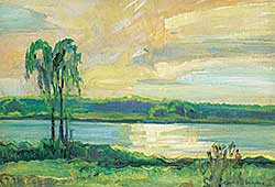 #508 ~ Simpson - Untitled - Sunset at the Lake