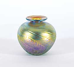 #1108 ~ Held - Untitled - Purple and Green Vase