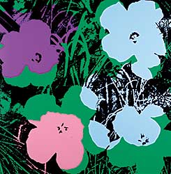 #284 ~ Warhol - Untitled - Flowers [Blue, Purple and Pink]