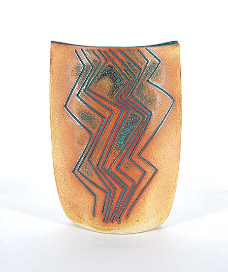#74 ~ Lindoe - Untitled - Geometric Zig Zag Vase