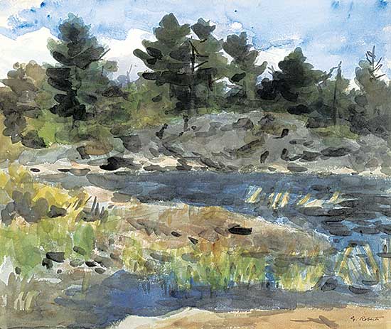 #100 ~ Roberts - Untitled - Landscape Through the Trees