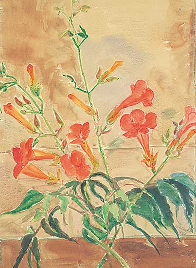 #308 ~ Heckel - Untitled - Orange Flowers