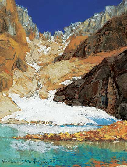#415 ~ Champagne - Melting Snow on Lake Oesa, Lake O'Hara, Yoho Nat. Pk. B.C.