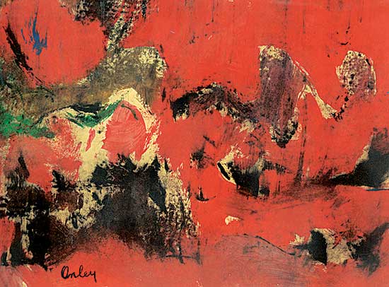 #470 ~ Onley - Untitled - Abstract Sea of Red