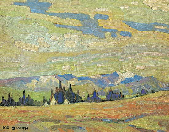 #498 ~ Smith - Blackfoot Camp, Southern Alberta [from my 1950 sketches]