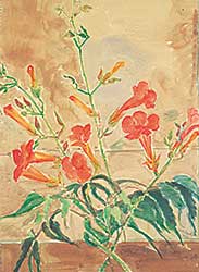 #308 ~ Heckel - Untitled - Orange Flowers