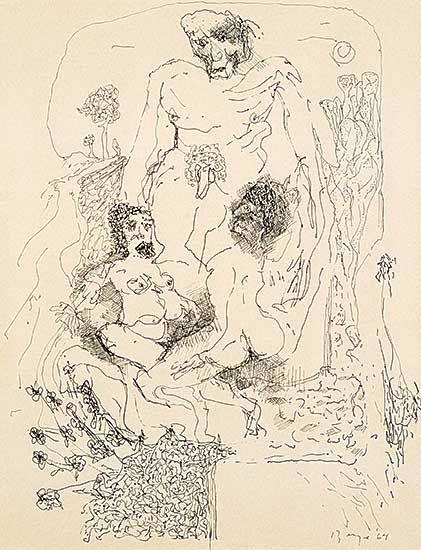 #1027 ~ Breeze - Lovers in a Landscape Drawing #3