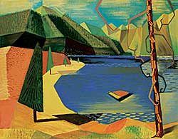#1291 ~ Whitmore - Untitled - Cubist B.C. Landscape