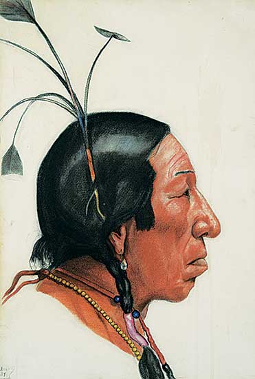 #98 ~ Tailfeathers - Portrait of Shot On Both Sides, Blood Chief