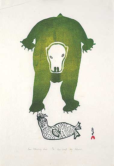 #211 ~ Ashoona - Bear Attacking Seal  #36/50