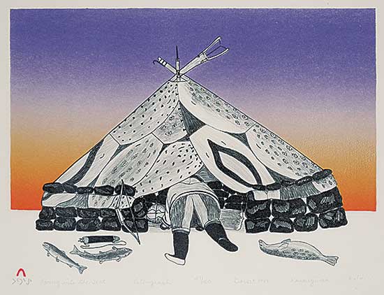 #291 ~ Pootoogook - Going into the Tent  #27/50