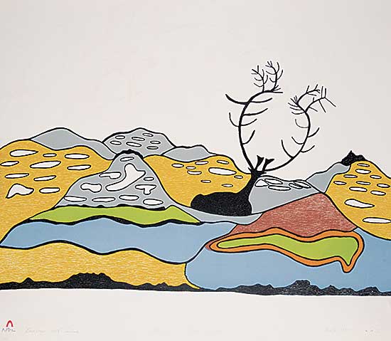 #297 ~ Pudlat - Landscape with Caribou  #4/50