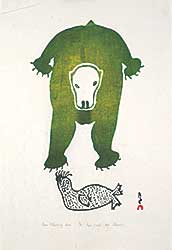#211 ~ Ashoona - Bear Attacking Seal  #36/50