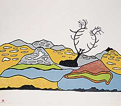 #297 ~ Pudlat - Landscape with Caribou  #4/50