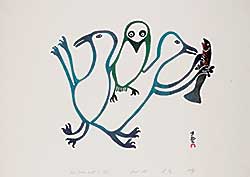 #308 ~ Qinnuayuak - Three Birds with a Fish  #3/50