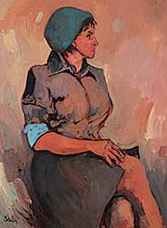 #245 ~ Shilling - Untitled - The Girl in the Blue Hat